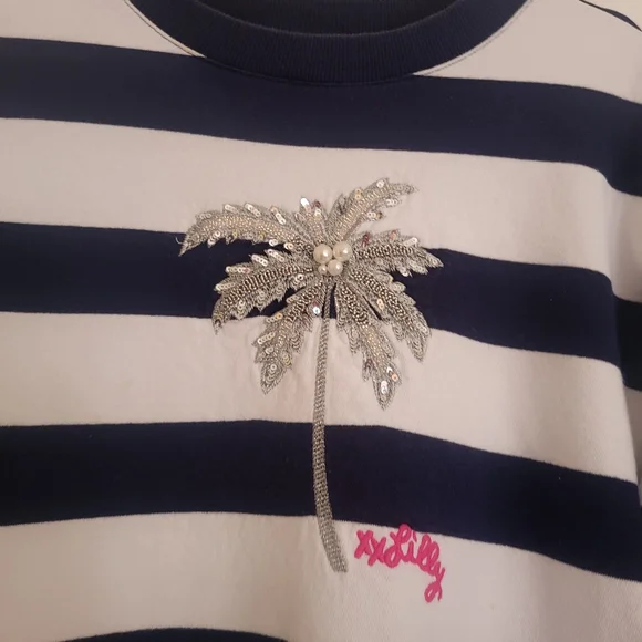 Lilly Pulitzer Navy Stripe Pullover Size XS - Picture 2 of 3